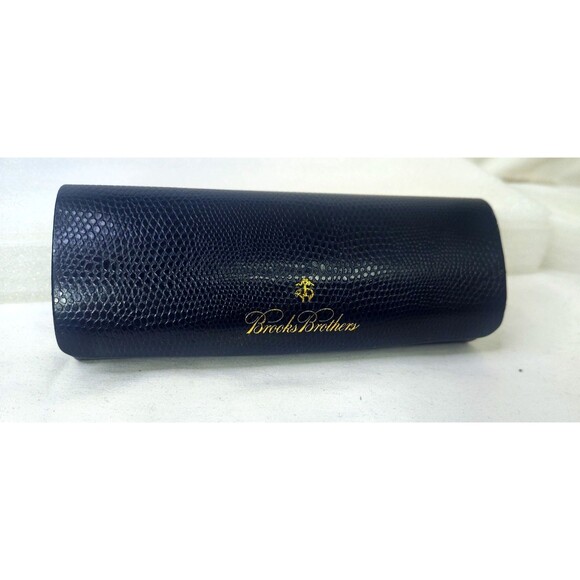 Brooks Brothers Mens Eyeglasses Case Black Textured Hard Case Cylinder EMPTY - Picture 1 of 5